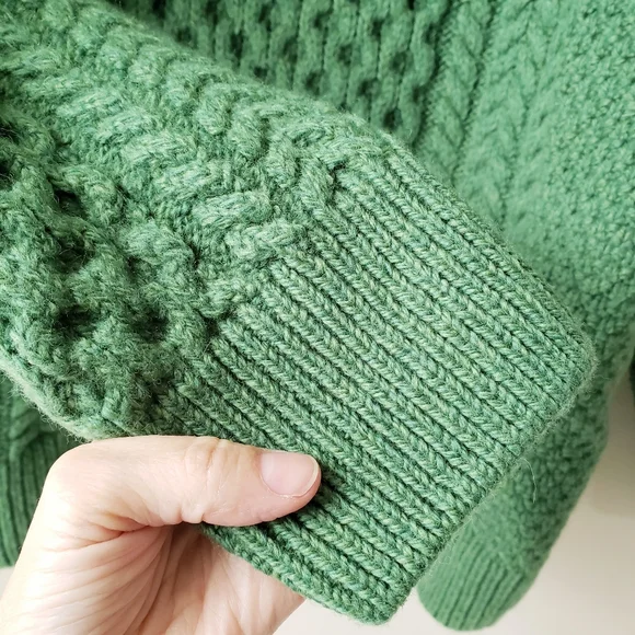 Original Aran Co. Green Merino Wool Sweater - Picture 7 of 14